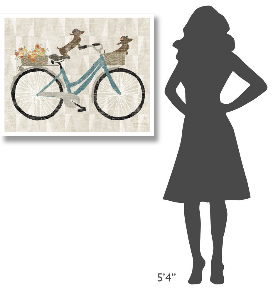 "Doxie Ride Ver I" Digital Paper Print by Sue Schlabach, 37"x30"