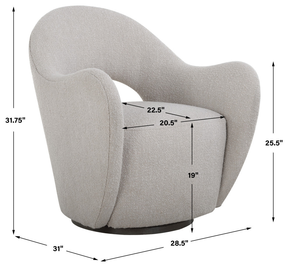 Uttermost Wander Fabric Swivel Chair