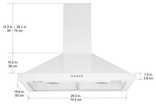 30" Convertible Wall Mount Pyramid Range Hood
