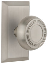 Studio Plate Passage Mission Door Knob, Satin Nickel