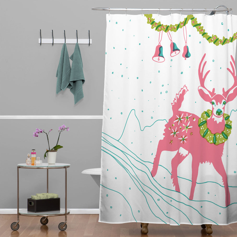 Deny Designs Betsy Olmsted Holiday Deer Shower Curtain
