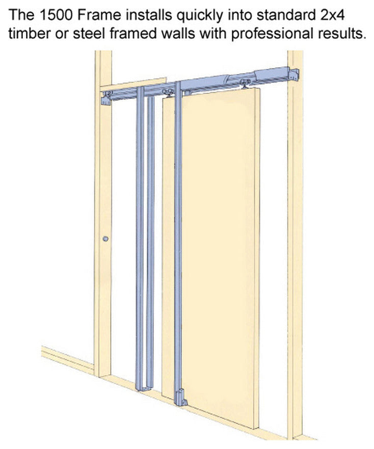 Sliding Pocket Doors 72 x 96, Planum 0770 Painted White, Rail