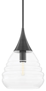 Marissa 1-Light 18" Pendant, Old Bronze, Clear Glass