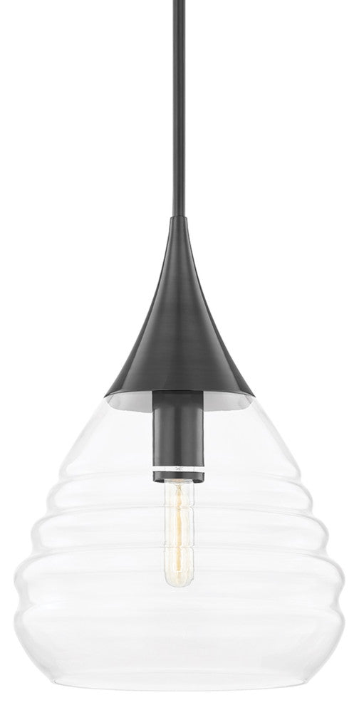 Marissa 1-Light 18" Pendant, Old Bronze, Clear Glass