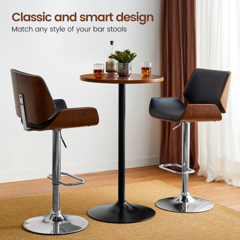 Set of 3 Pub Table Set, 1 Tabel and 2 Stools, Coffee
