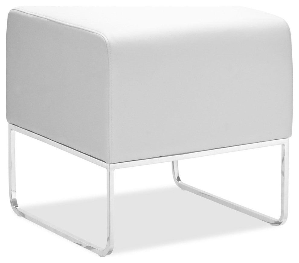 Plush Ottoman White