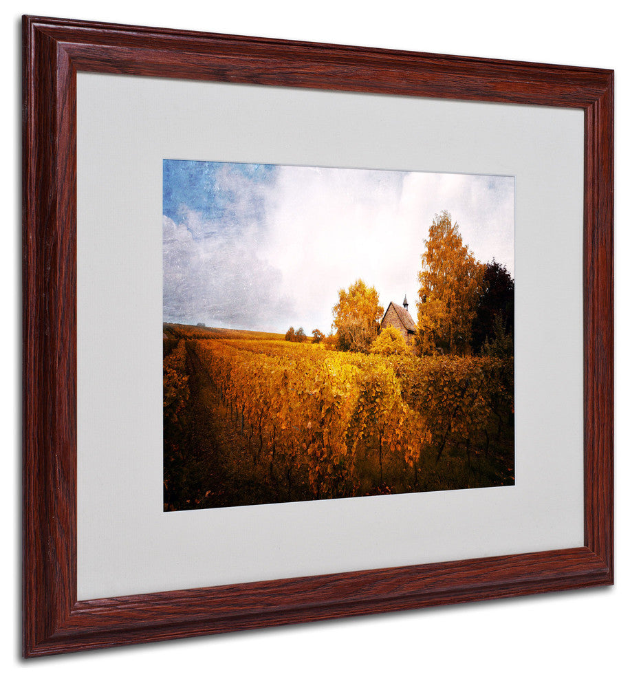'Light in Vineyards' Matted Framed Canvas Art by Philippe Sainte-Laudy