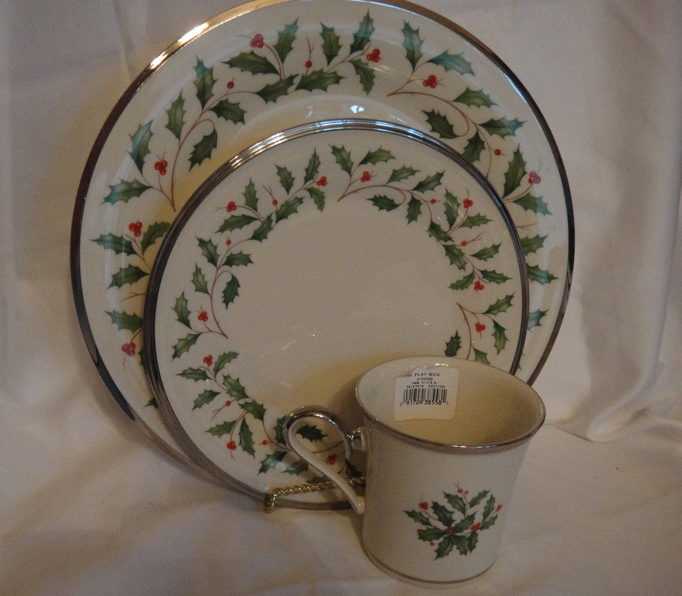Lenox Holiday Platinum Christmas China in Box