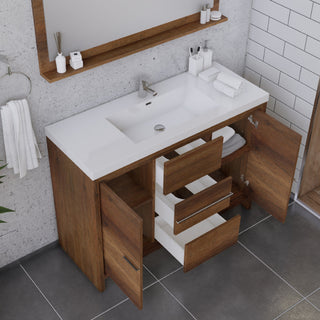 Sortino 48" Bathroom Vanity With Sink, Rosewood