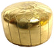 Moroccan Leather Pouf, Gold