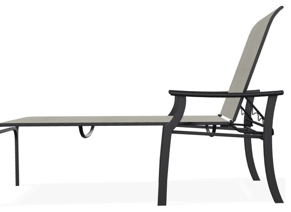 St. Catherine Sling 4-Position Outdoor Chaise Lounge, Ella/Black
