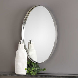 Uttermost 0935 Pursley 20" W x 30" H Oval Framed Bathroom Mirror - Plated