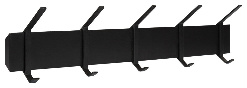 Rossmore Wood and Metal Hooks, Black 5 Hooks