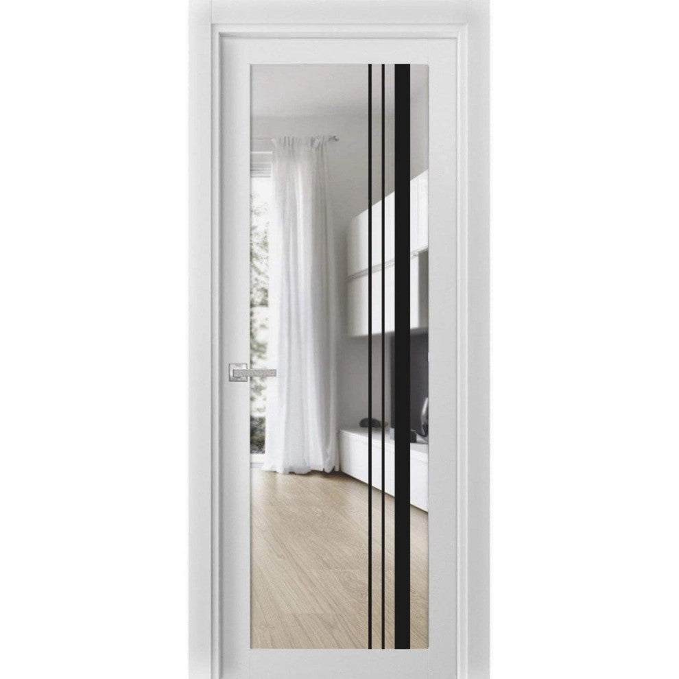 Solid French Door 30x80 | Lucia 2566 White Silk| Bathroom