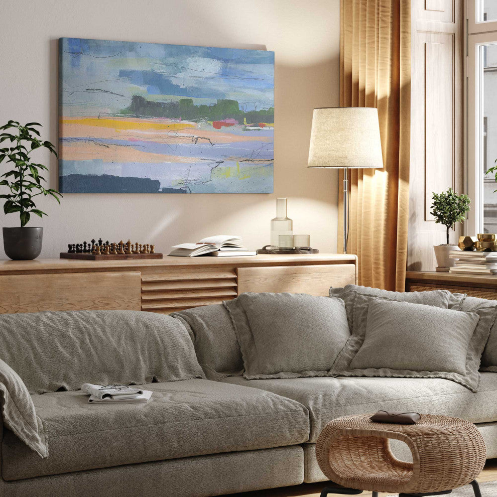 "Twilight's First Glow" - Abstract Dusk Canvas Art