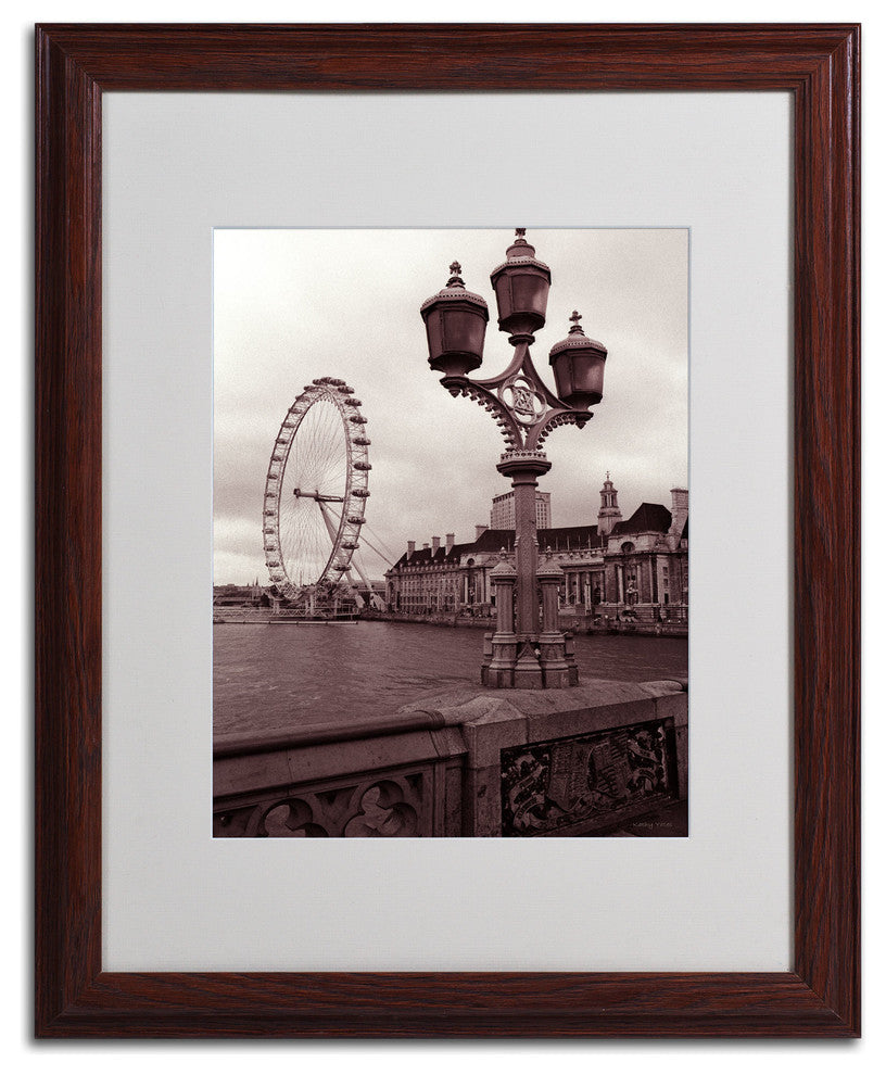 'London Eye 2' Matted Framed Canvas Art by Kathy Yates
