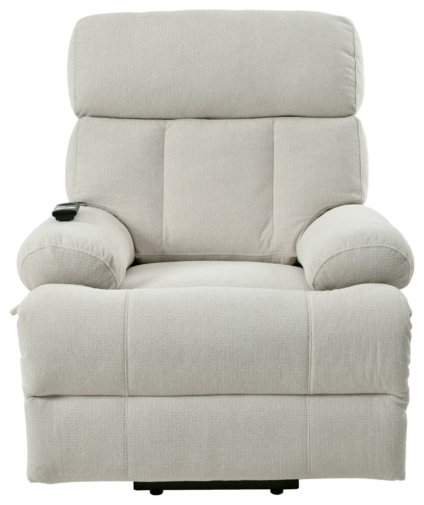 GDF Studio Oversized Power Lift Recliner Chair for Seniors, Remote Control, Light Gray