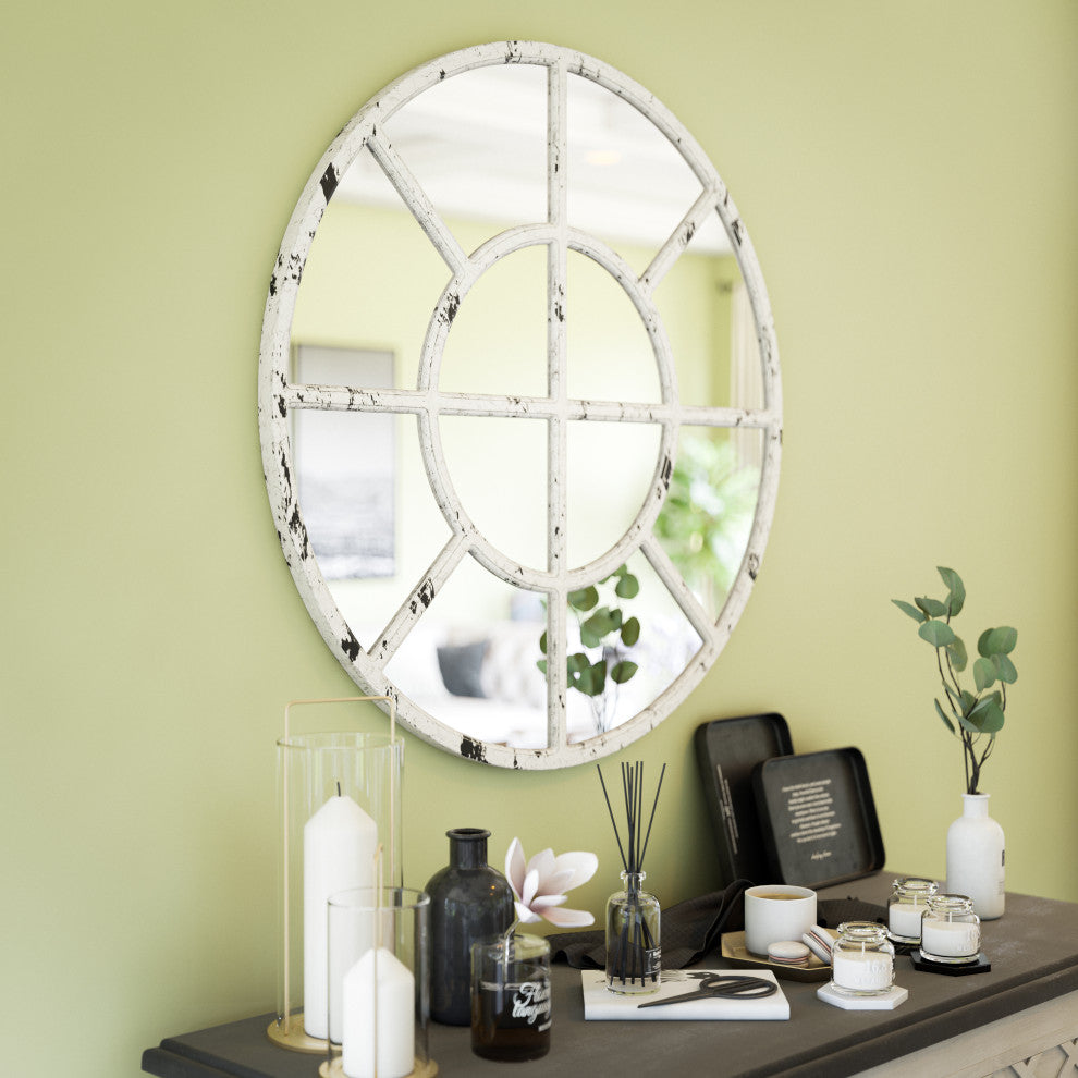 Kenroy 60581DW Mirror, Merriam Collection, Distressed White Finish