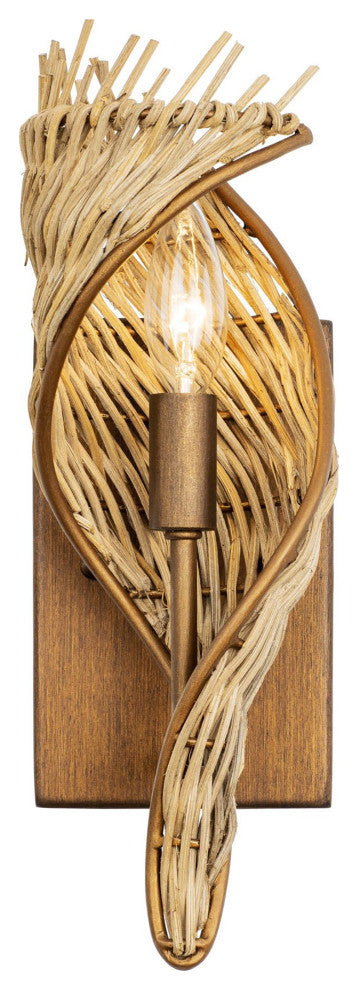 Flow 1-Lt Left Sconce - Baguette/Natural Rattan