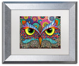 Hello Angel 'Owl Face' Art, Silver Frame, White Mat, 14x11