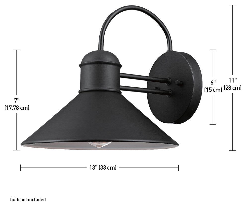 Sebastien 1-Light Black Outdoor Wall Sconce, 2-Pack