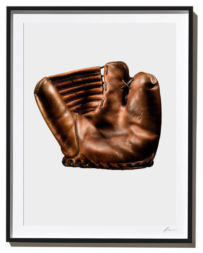 Vintage Wilson Baseball Mitt, Photograph, Black Frame, 27''x35''