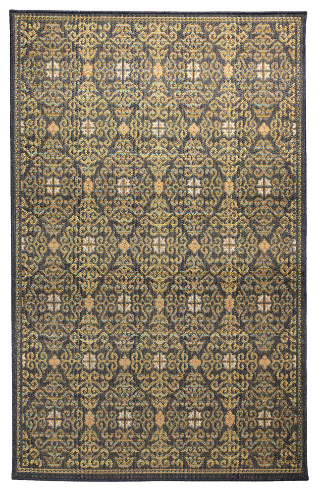 Patio Suzani Diamonds Indoor/Outdoor Rug, Navy, 7'10"x9'10"