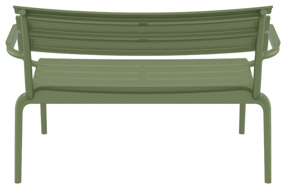 Paris Outdoor Bench Olive Green