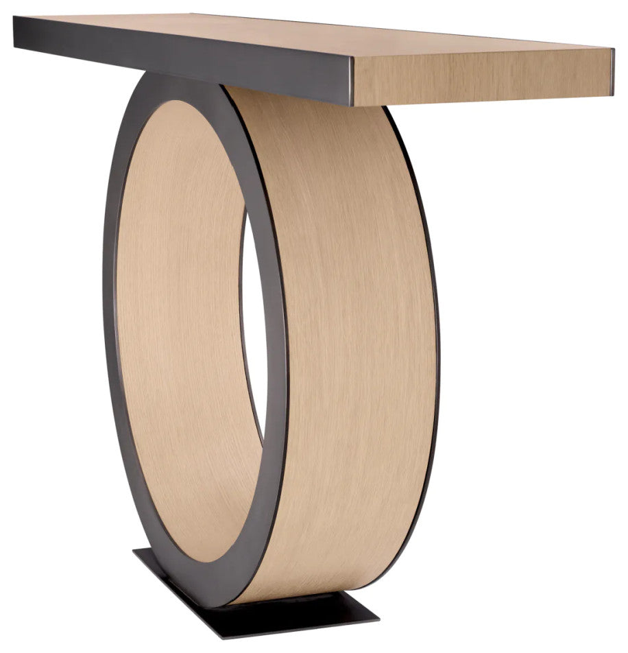 Oak Ring Console Table, Eichholtz Odis, Brown
