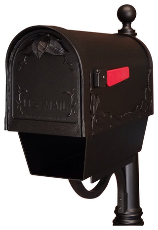 Floral Curbside Mailbox with Paper Tube, White
