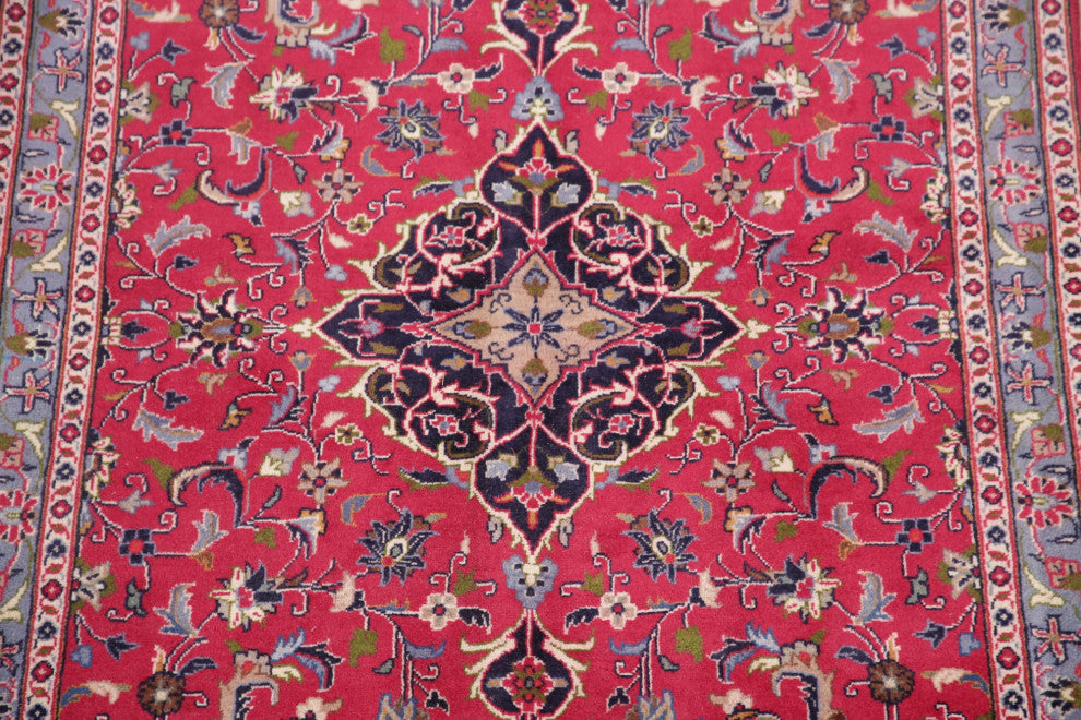 Consigned, Oriental Traditional Vintage Hand-Knotted Persian Area Rug, Red, 4x7