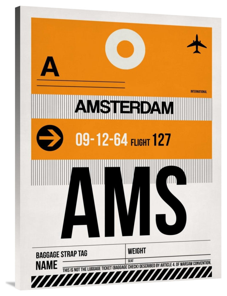 "AMS Amsterdam Luggage Tag 2" Fine Art Print