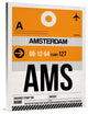 "AMS Amsterdam Luggage Tag 2" Fine Art Print