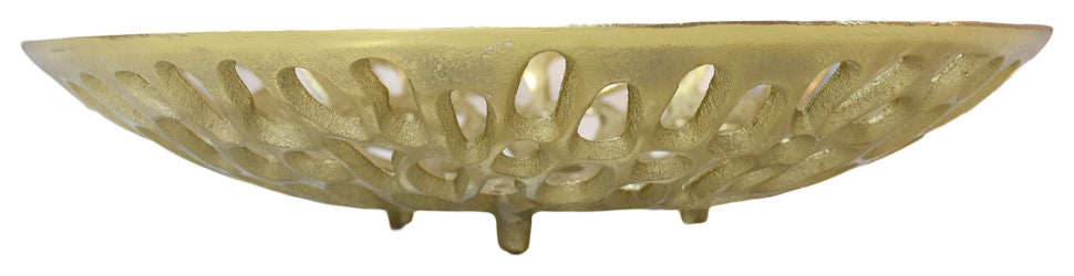 Handmade Decorative Aluminium Tray, Gold Color Coated