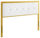 Teagan Tufted Queen Performance Velvet Headboard Gold White