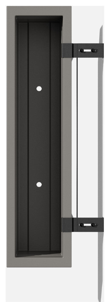 Block Series Trough 36" Planter With Bracket, Grey, 9"h X 9"w X 36"l, 1 Pack