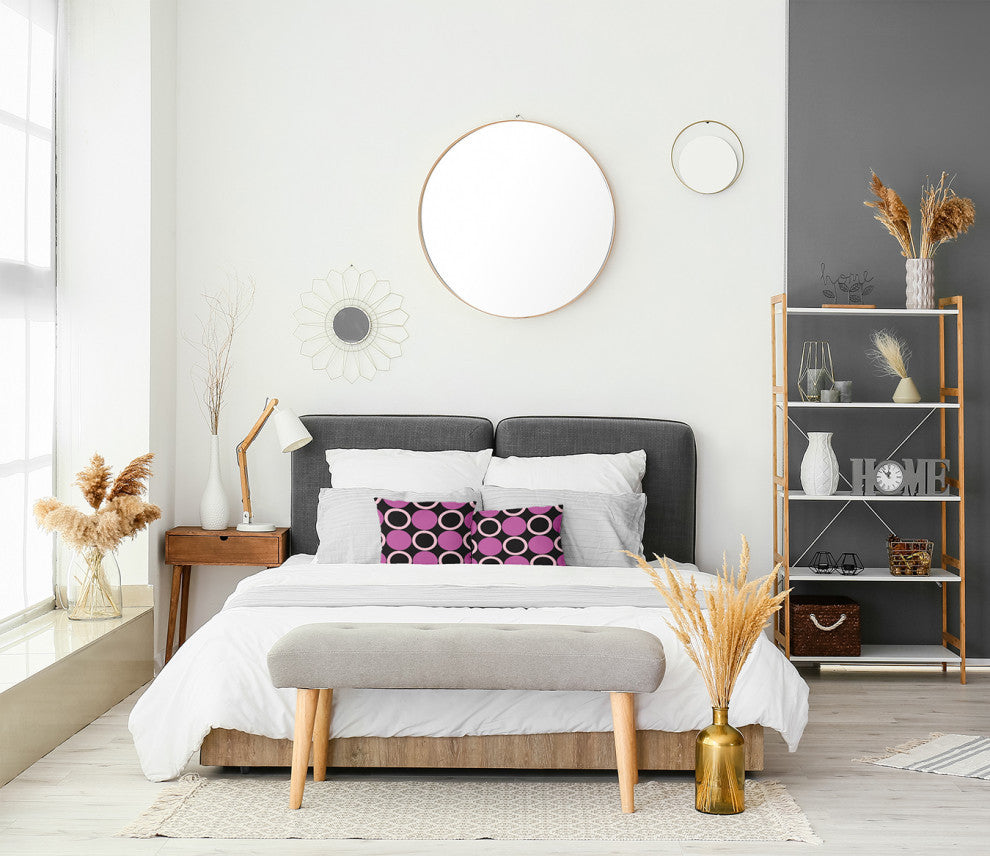 Mod Circles Accent Pillow, Orchid, 18"x18"