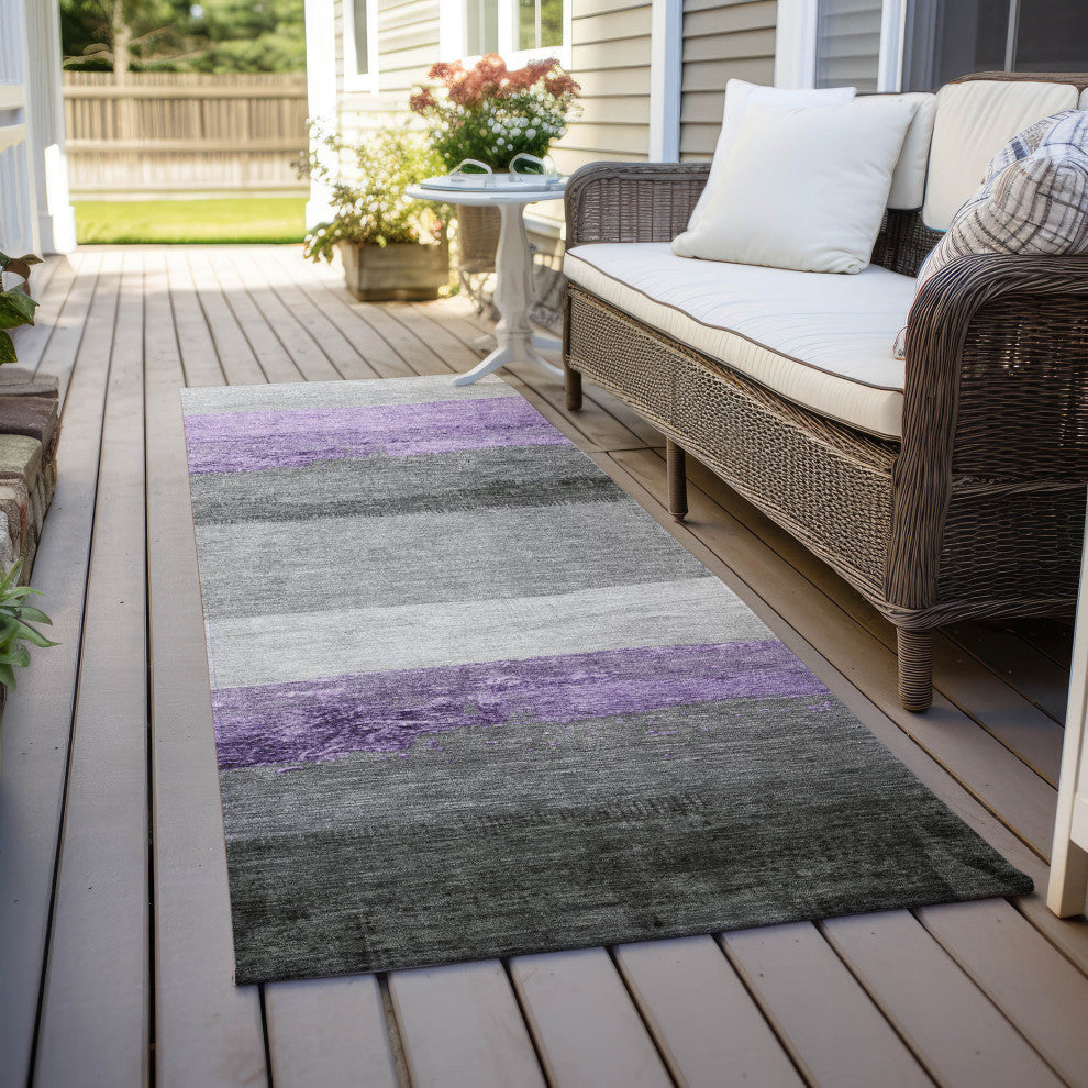 Machine Washable Indoor/Outdoor Chantille ACN1883 Violet 2'3" x 7'6" Runner Rug