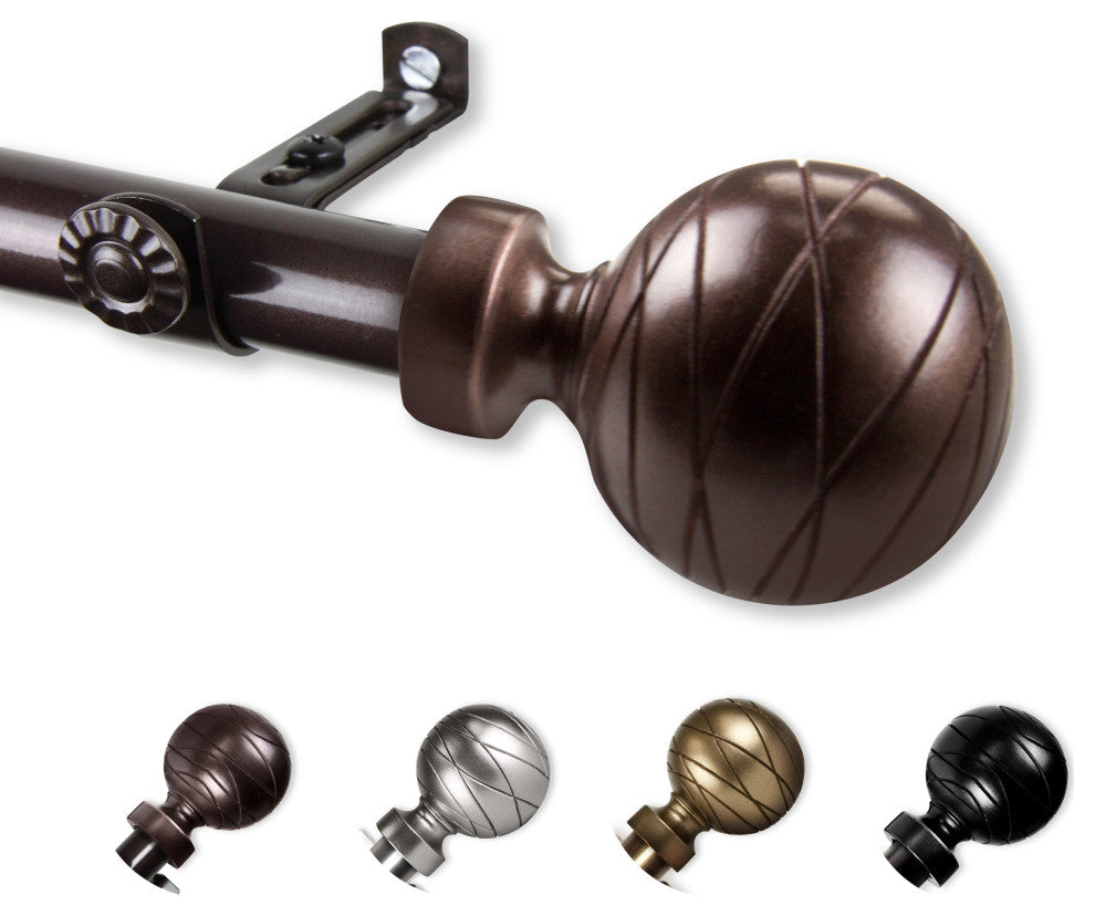 Arman Curtain Rod, Cocoa, 66-120"
