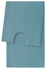 Plain PVC Bathroom Mat Set, 2 pcs, Light Blue, 20" x 20" and 20" x 31"