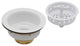 Wing Nut Style Large Kitchen Basket Strainer In Polished Chrome, Powder Coated White
