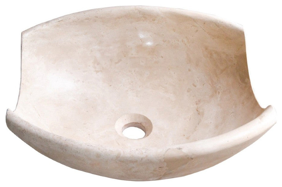 Light Beige Travertine Natural Stone Vessel Sink (W)16" (L)16" (H)6"