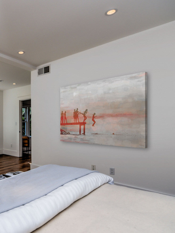 "Jump In Lake" Fine Art Canvas Print, 18"x12"