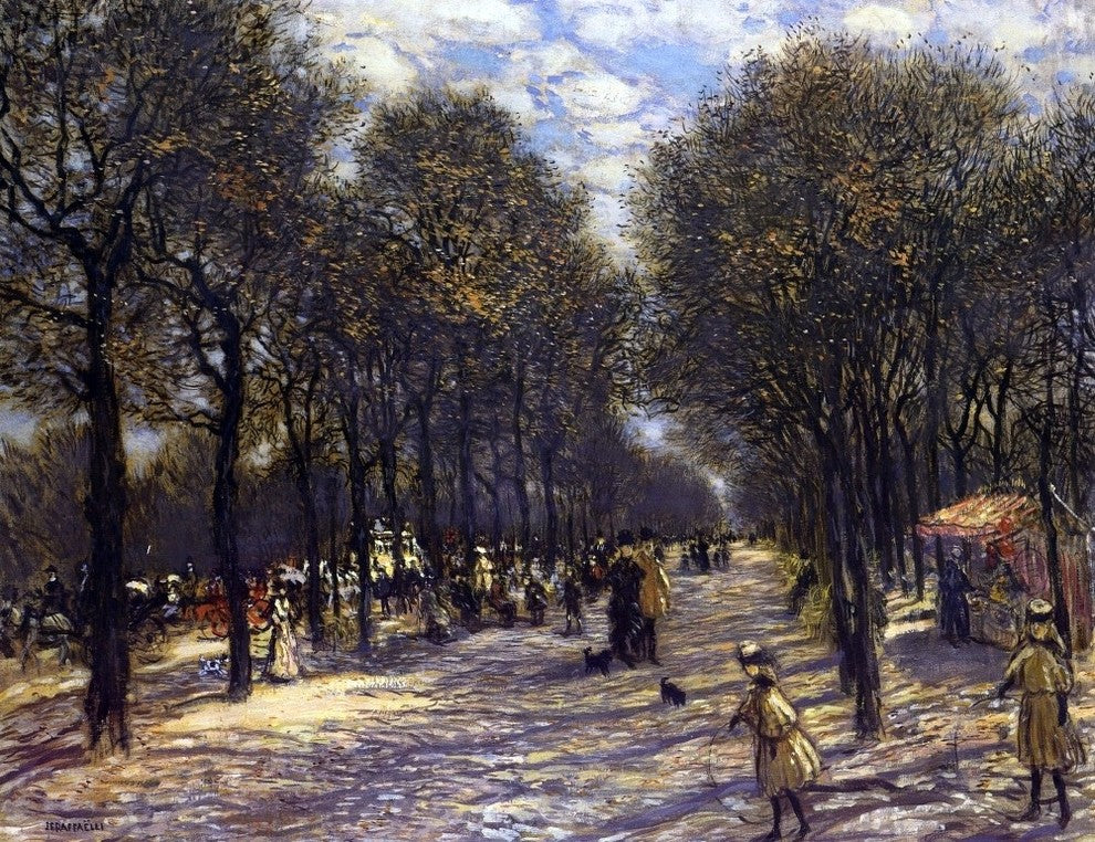 Jean-Francois Raffaelli Lane of Trees on the Champs-Elysees Wall Decal