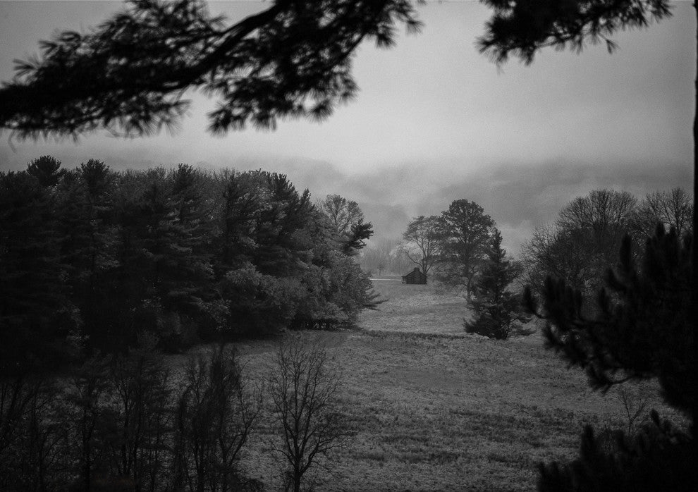 Mist of Valley Forge Black & White Landscape Canvas Wall Art Print, 24" X 36"