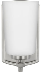 Adley Collection One-Light Brushed Nickel Etched Opal Glass Bath Vanity Light