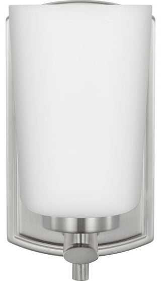 Adley Collection One-Light Brushed Nickel Etched Opal Glass Bath Vanity Light