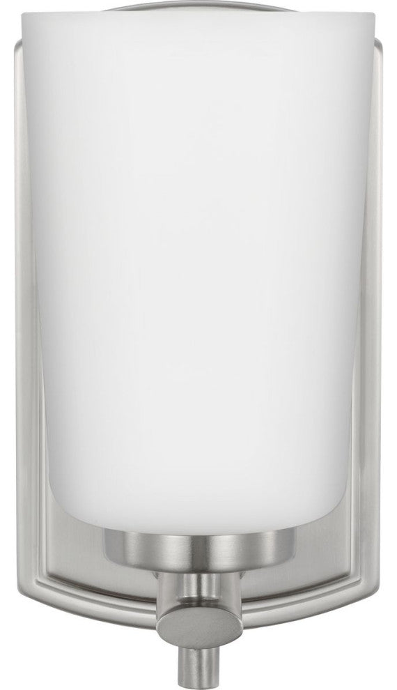 Adley Collection One-Light Brushed Nickel Etched Opal Glass Bath Vanity Light
