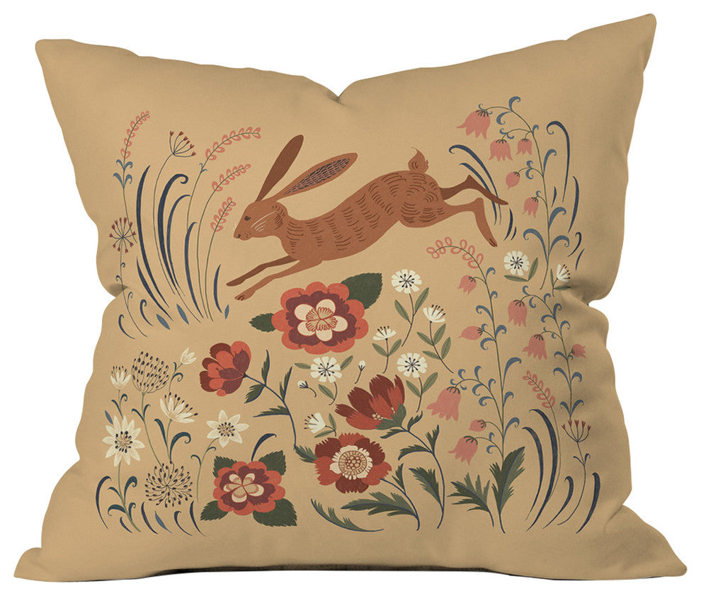 Pimlada Phuapradit Brown Hare Throw Pillow, 16"x16"
