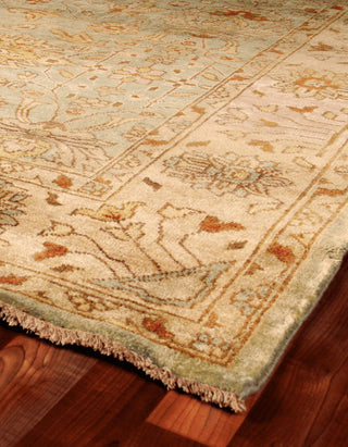 Merla Turkish Oushak Rug, Light Blue and Ivory, 9'x12'